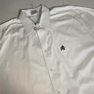 Vintage Disney Store White Mickey Mouse Embroidered Button-Down Shirt Men's L
